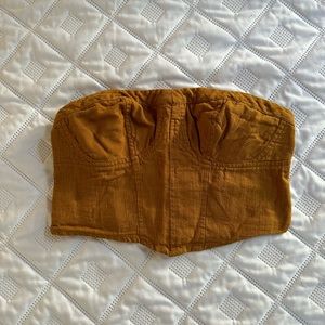 Free People Corset Top in Chestnut Brown